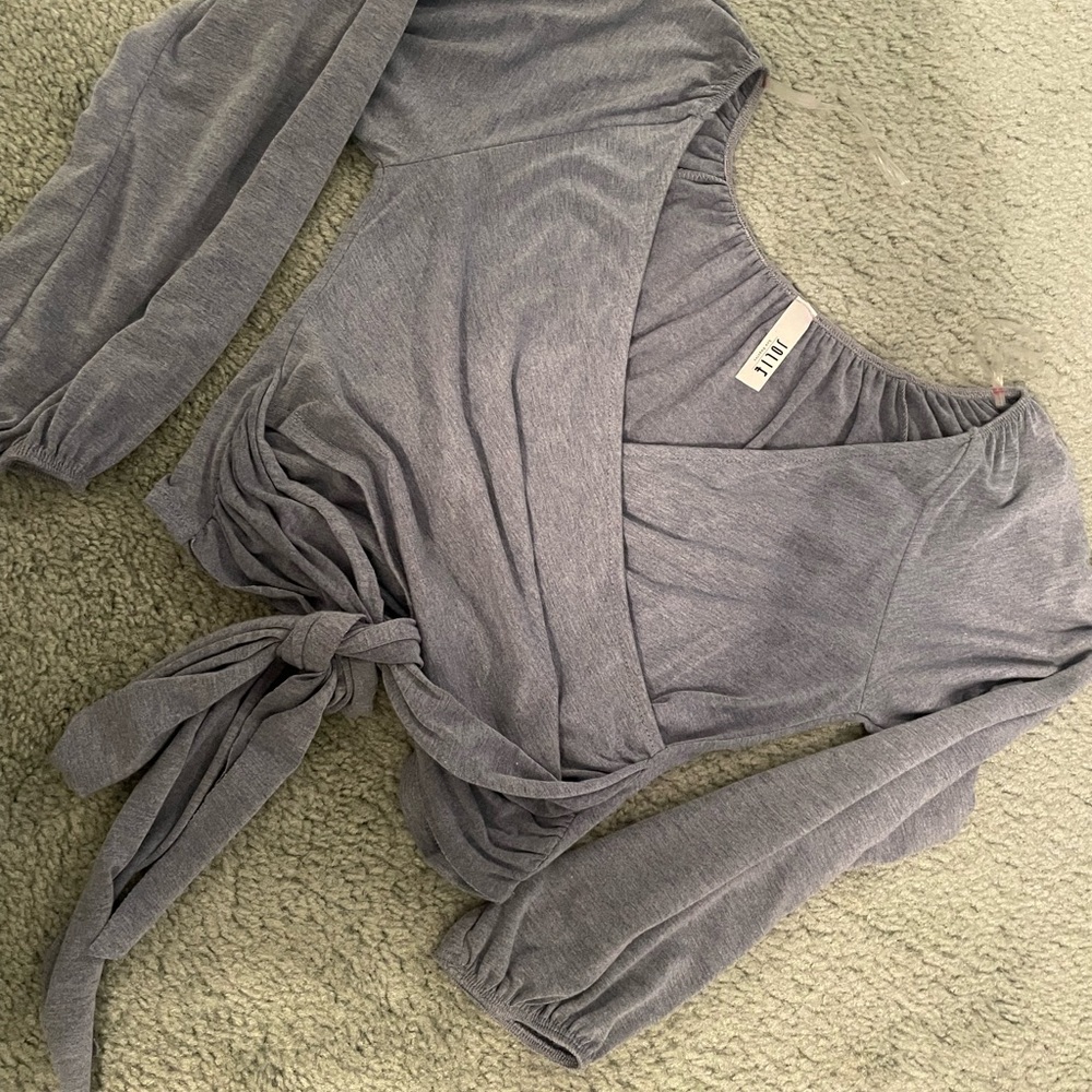 Boutique Wrap Long sleeve Crop Top